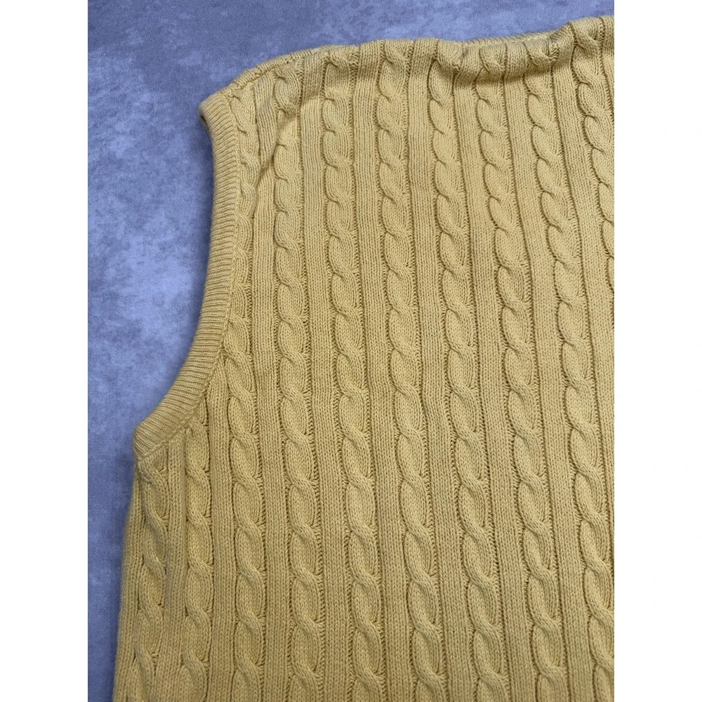 VTG Brooks Brothers Sweater Vest Mens XL Cable Knit Pullover Made in USA Vintage